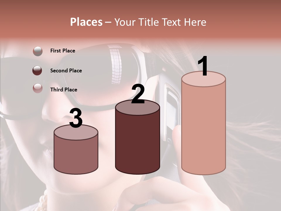 Black Hear Sunglasses PowerPoint Template