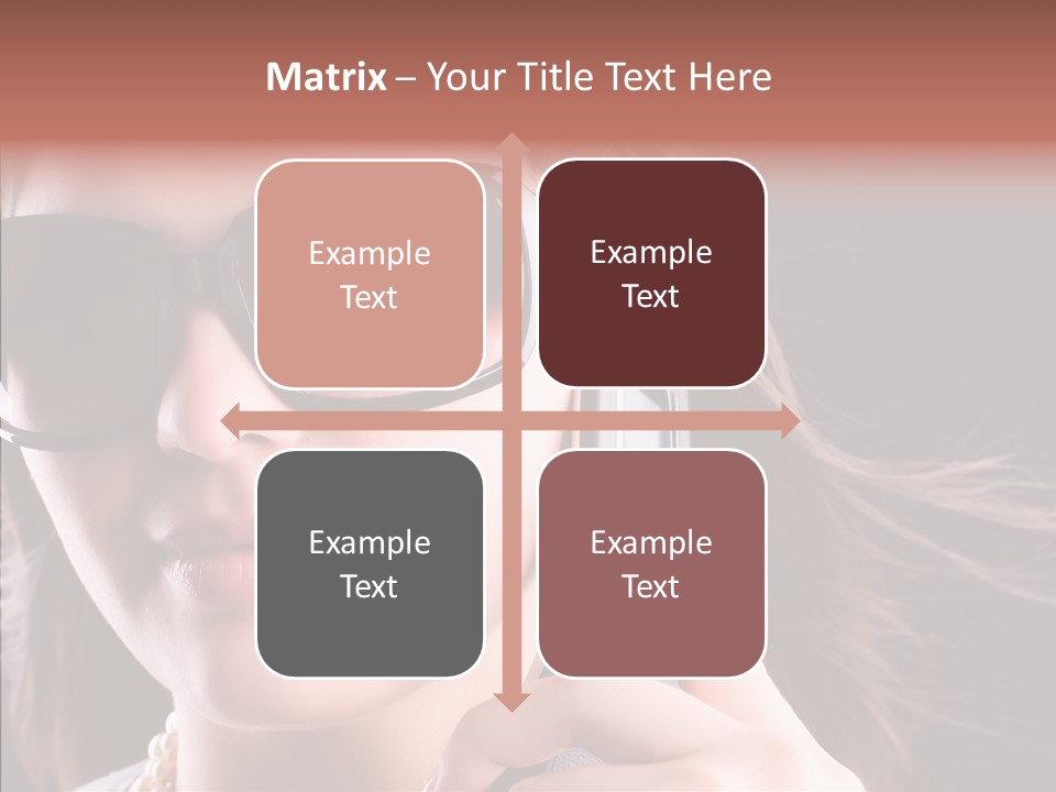 Black Hear Sunglasses PowerPoint Template