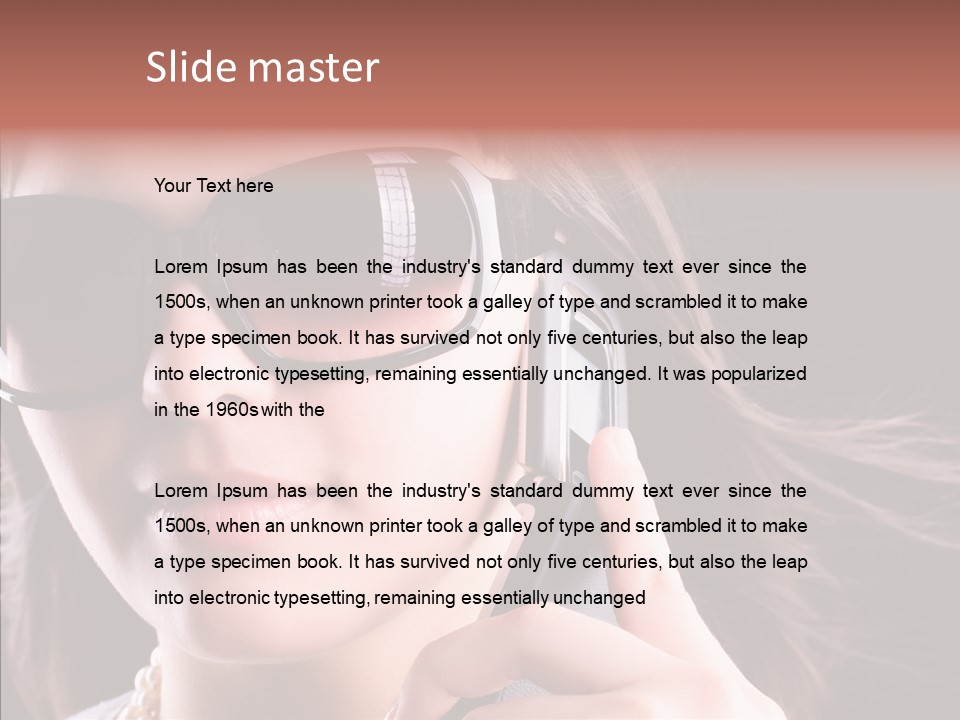 Black Hear Sunglasses PowerPoint Template