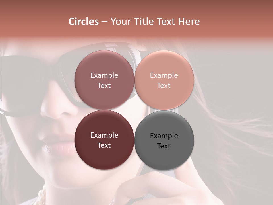 Black Hear Sunglasses PowerPoint Template