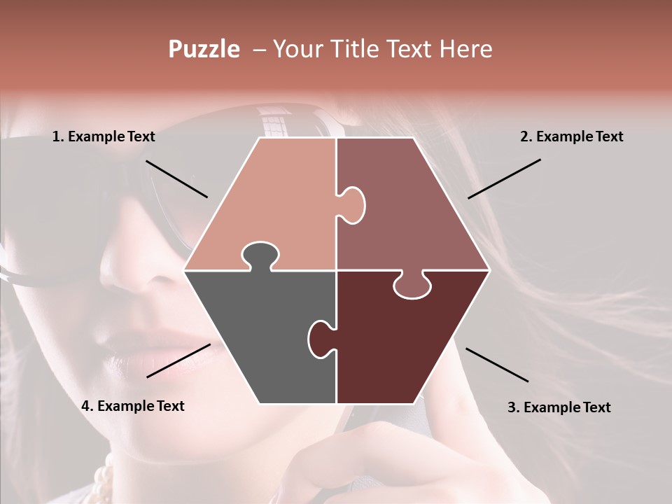 Black Hear Sunglasses PowerPoint Template