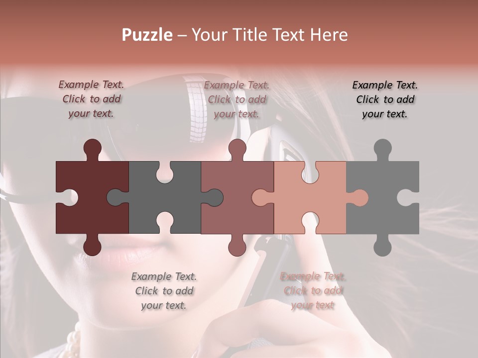 Black Hear Sunglasses PowerPoint Template