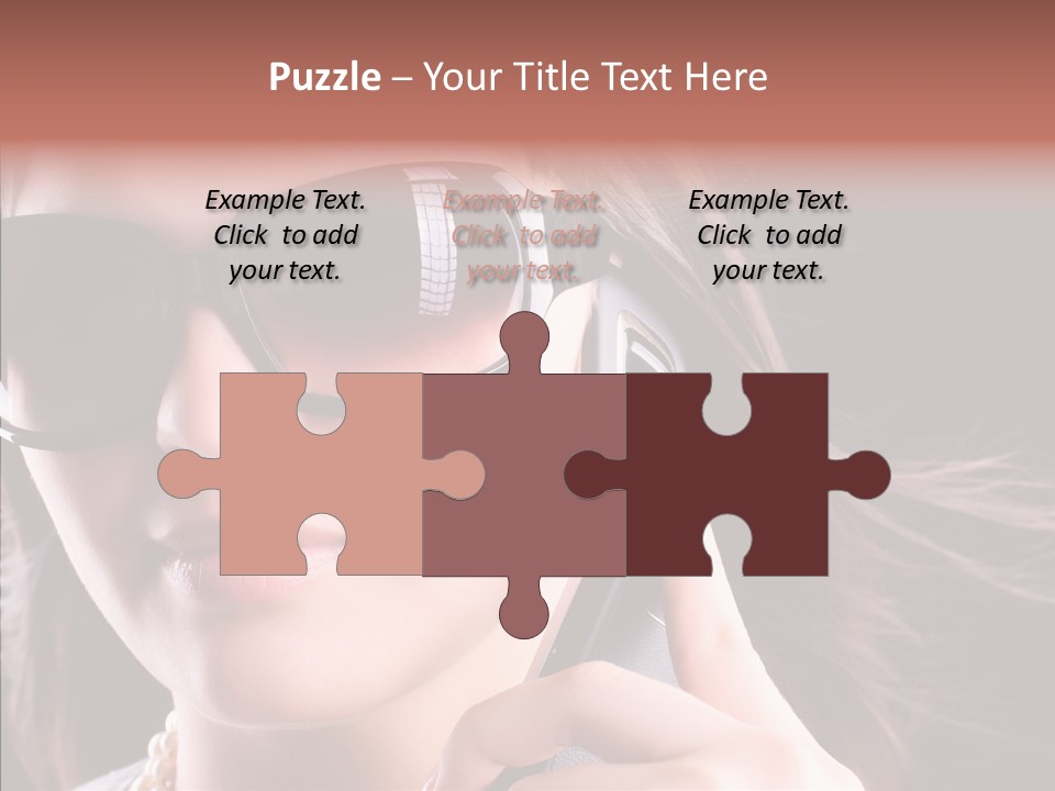 Black Hear Sunglasses PowerPoint Template