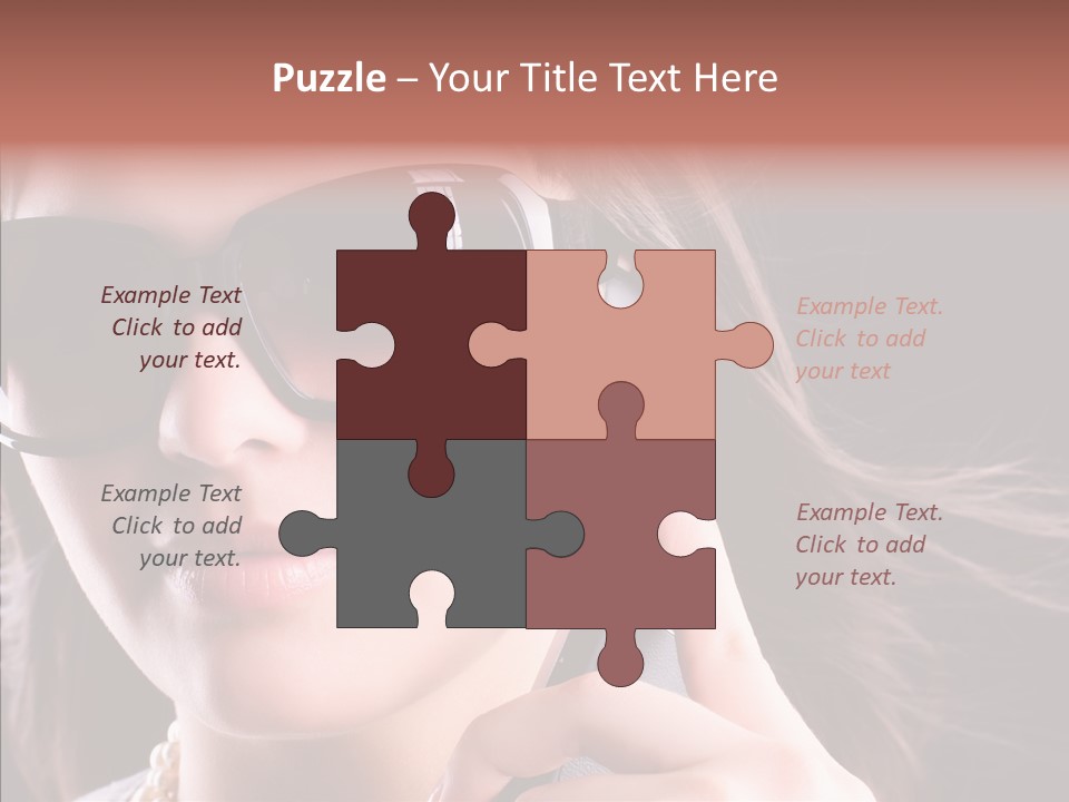 Black Hear Sunglasses PowerPoint Template