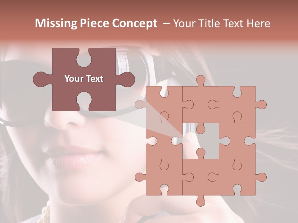 Black Hear Sunglasses PowerPoint Template