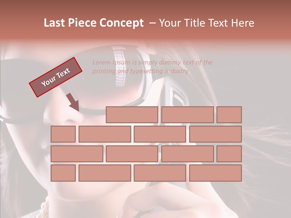 Black Hear Sunglasses PowerPoint Template