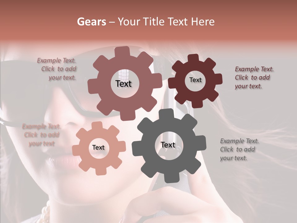 Black Hear Sunglasses PowerPoint Template