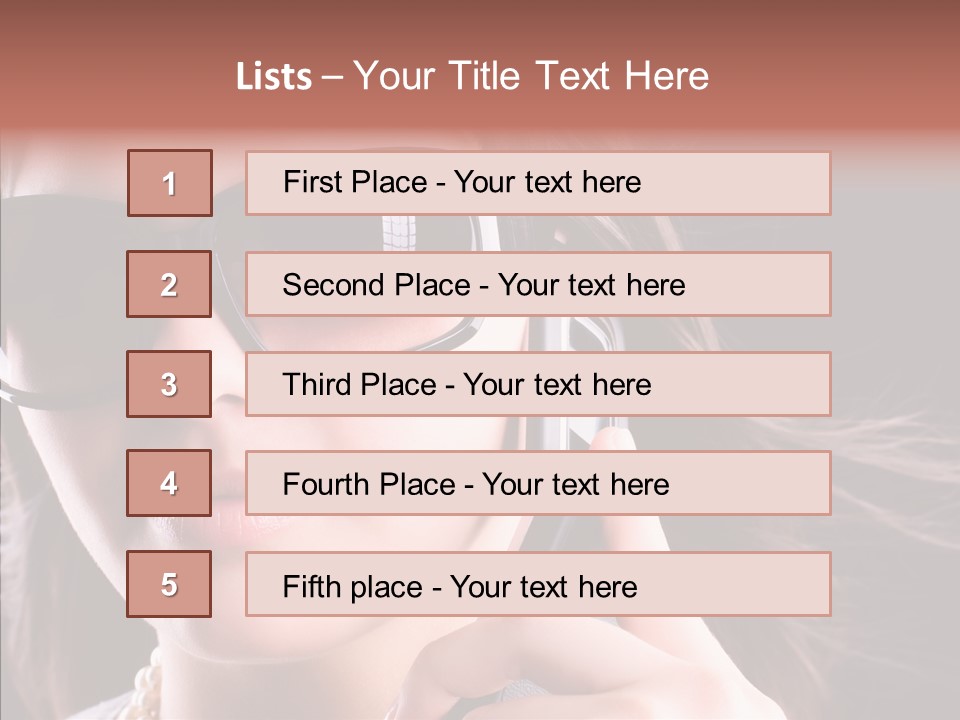 Black Hear Sunglasses PowerPoint Template