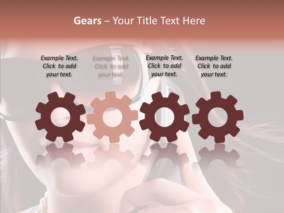 Black Hear Sunglasses PowerPoint Template