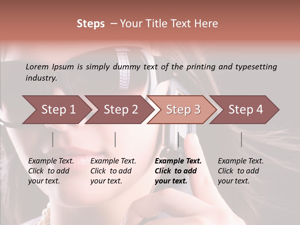 Black Hear Sunglasses PowerPoint Template