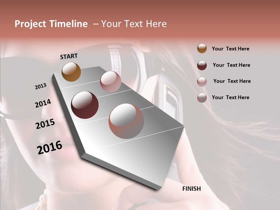 Black Hear Sunglasses PowerPoint Template