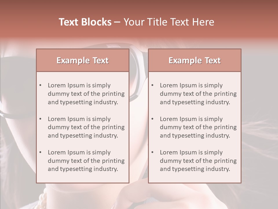 Black Hear Sunglasses PowerPoint Template