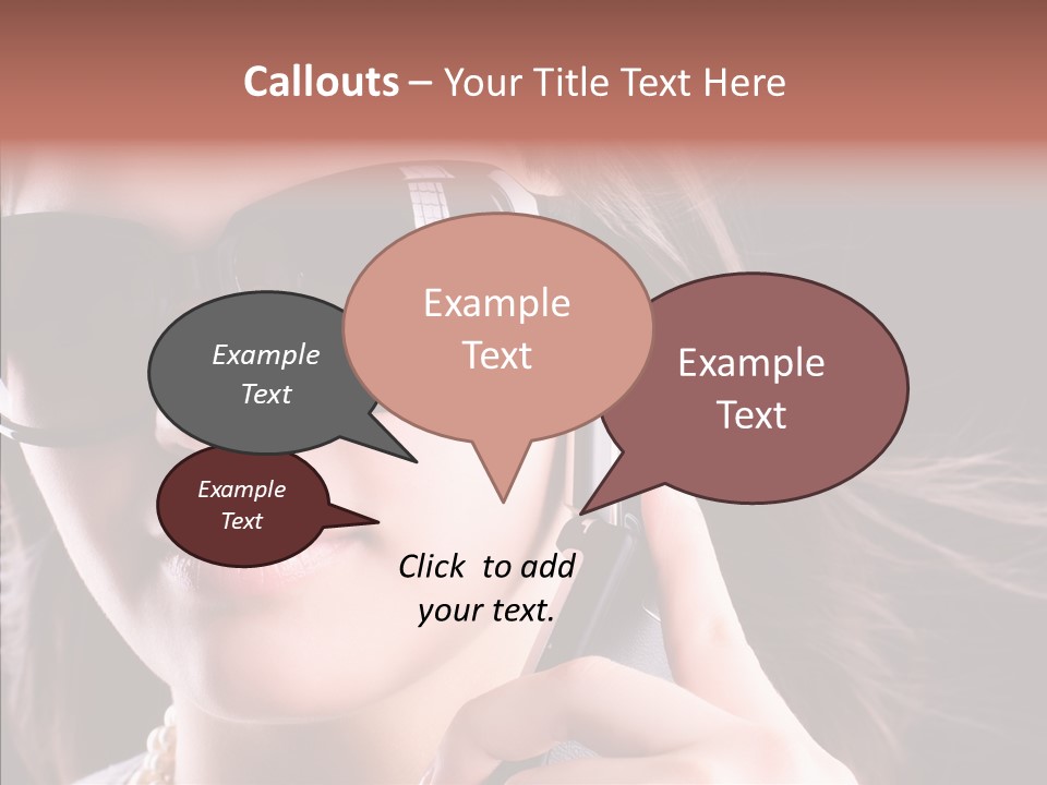 Black Hear Sunglasses PowerPoint Template