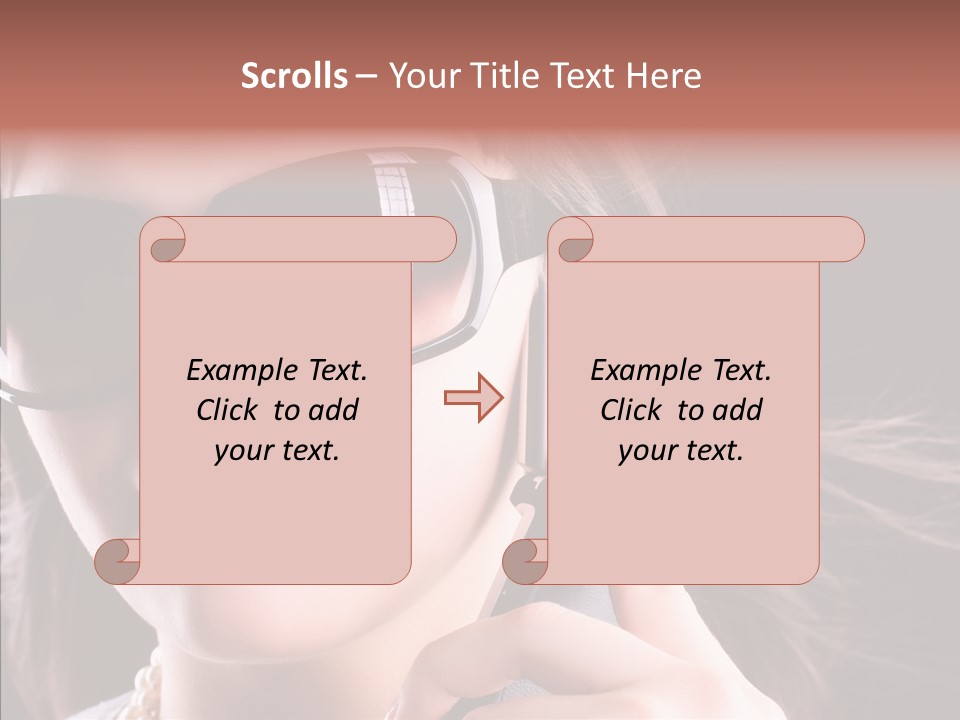 Black Hear Sunglasses PowerPoint Template