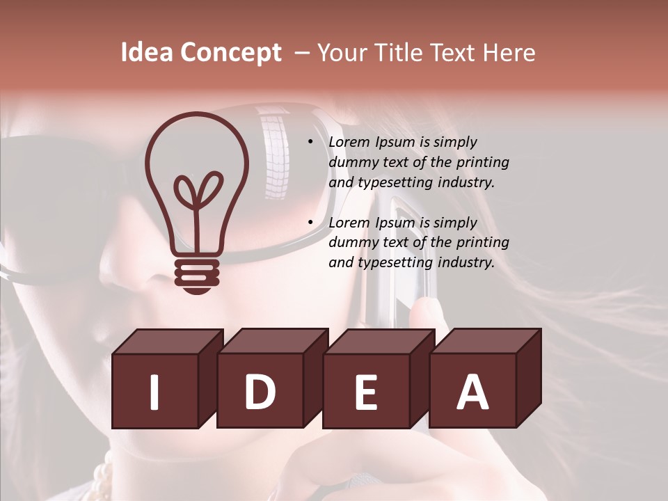 Black Hear Sunglasses PowerPoint Template