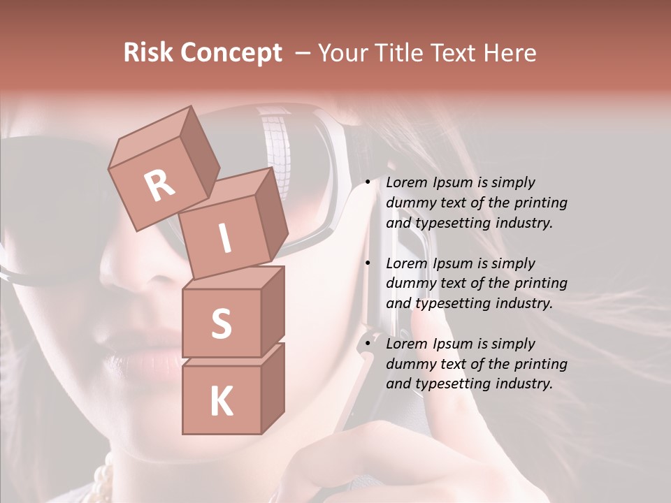 Black Hear Sunglasses PowerPoint Template