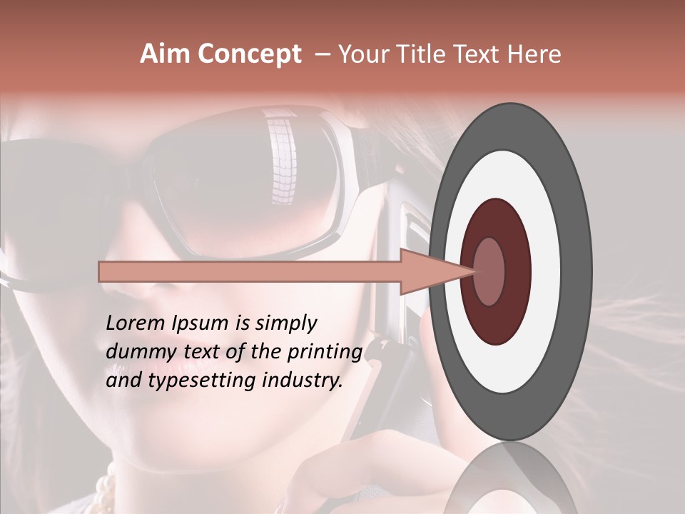 Black Hear Sunglasses PowerPoint Template