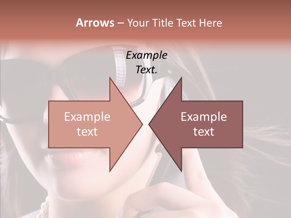 Black Hear Sunglasses PowerPoint Template