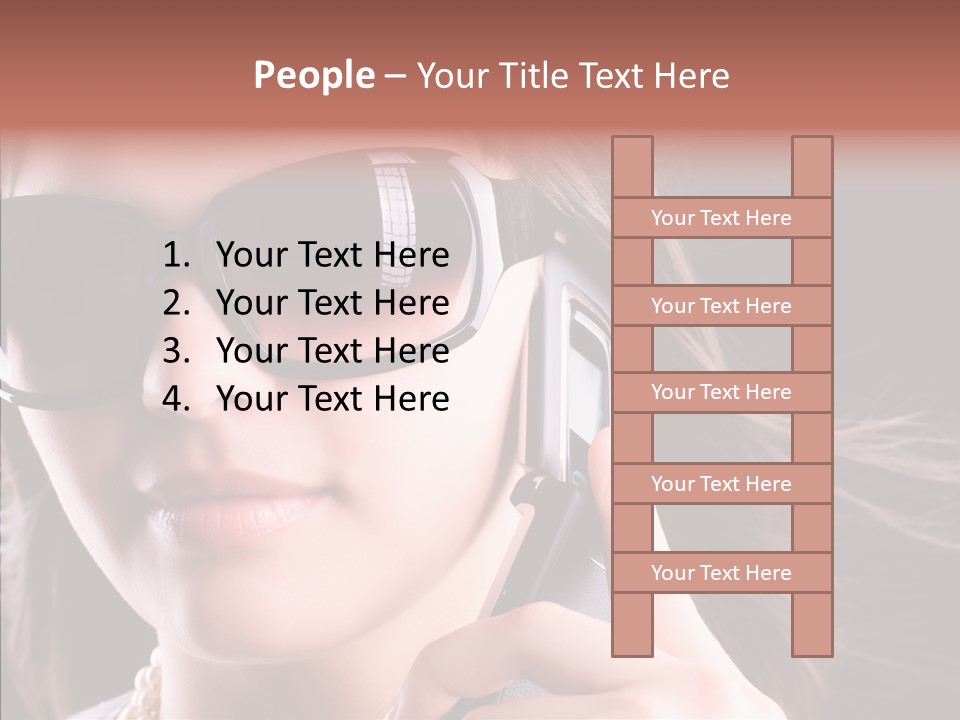 Black Hear Sunglasses PowerPoint Template