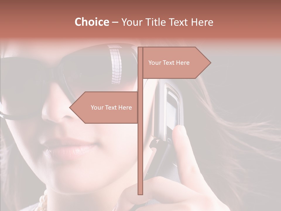 Black Hear Sunglasses PowerPoint Template