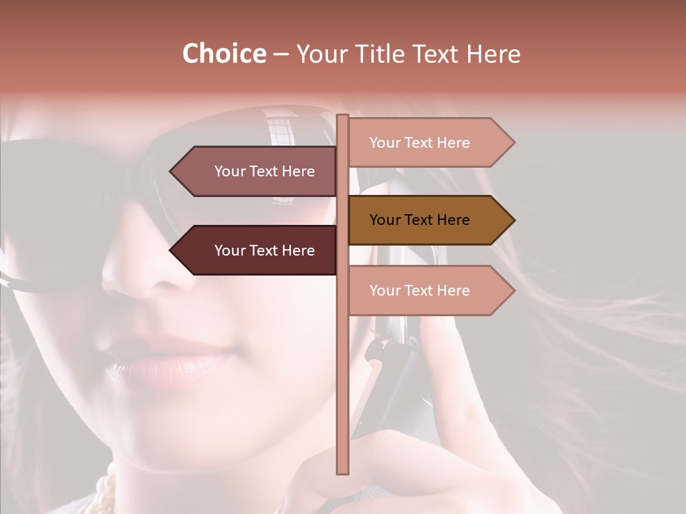 Black Hear Sunglasses PowerPoint Template