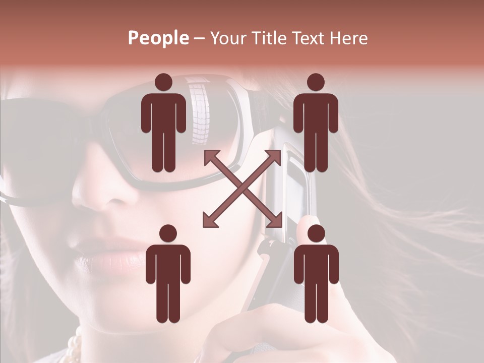 Black Hear Sunglasses PowerPoint Template