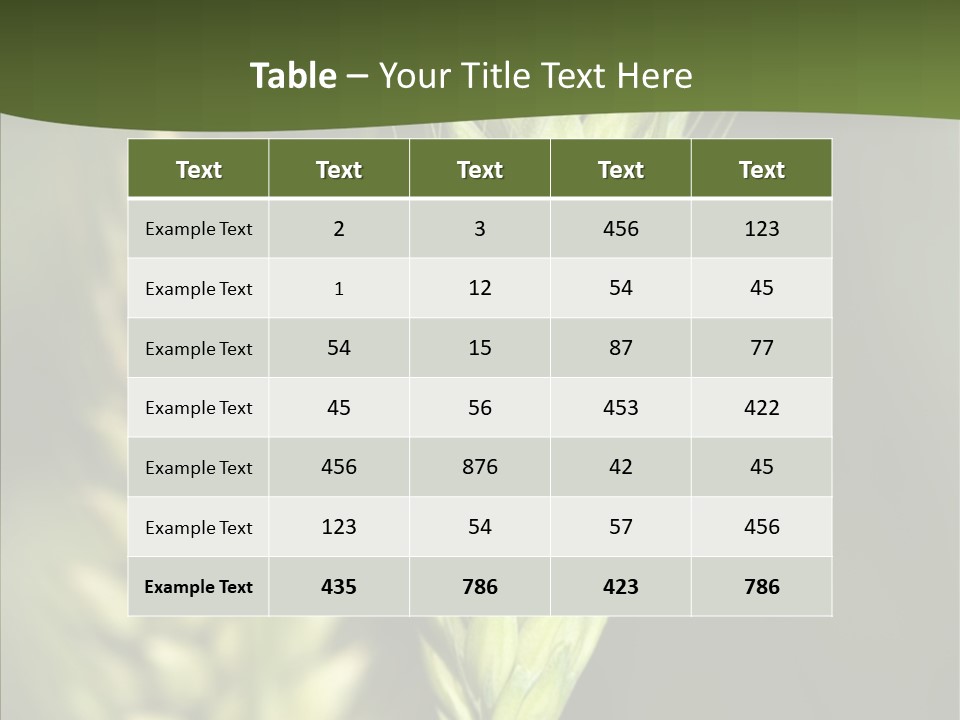 Grain Green Bread PowerPoint Template