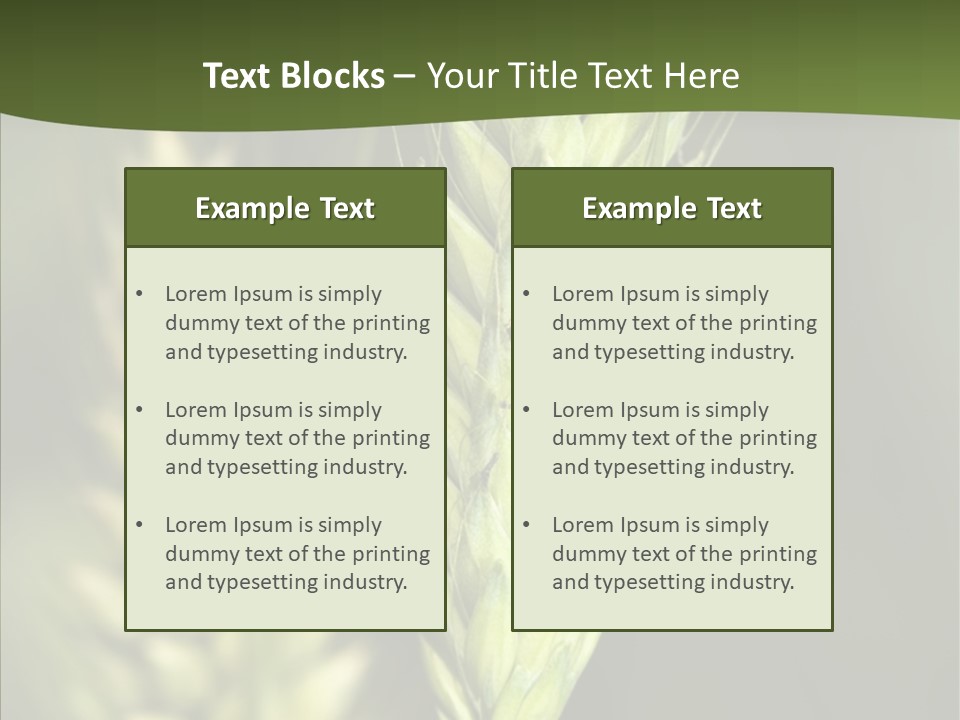 Grain Green Bread PowerPoint Template