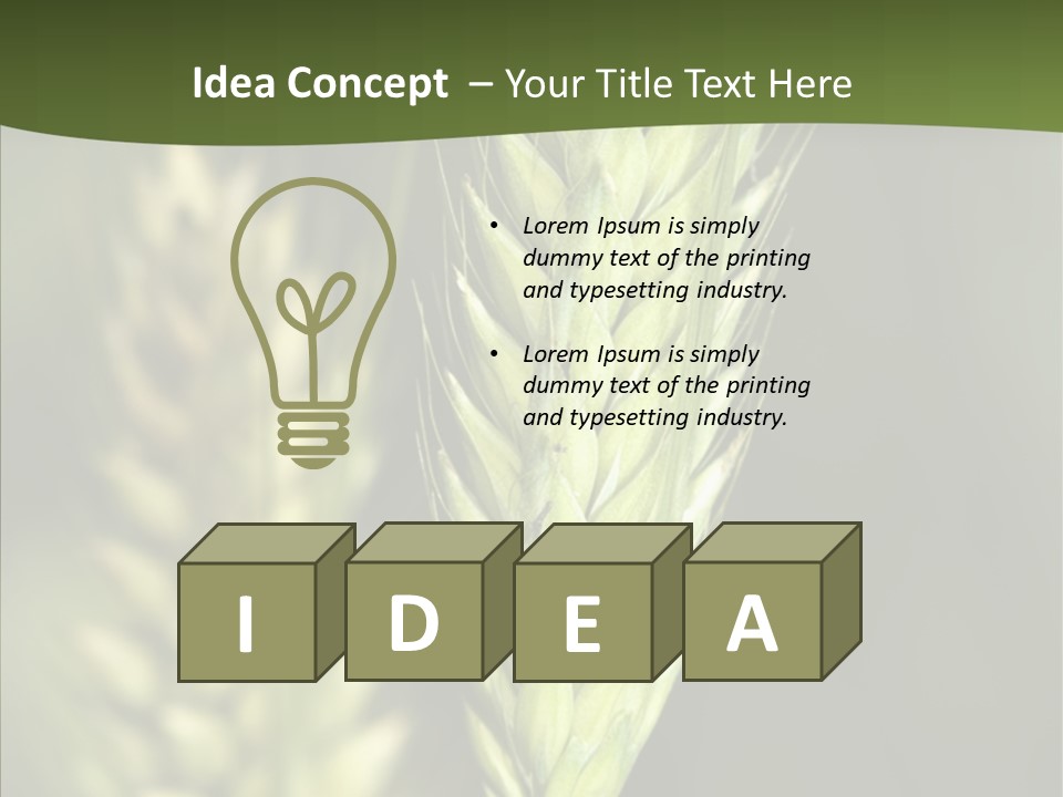 Grain Green Bread PowerPoint Template