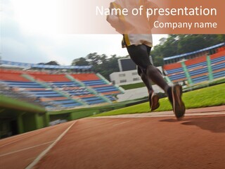 Man Path Jogging PowerPoint Template