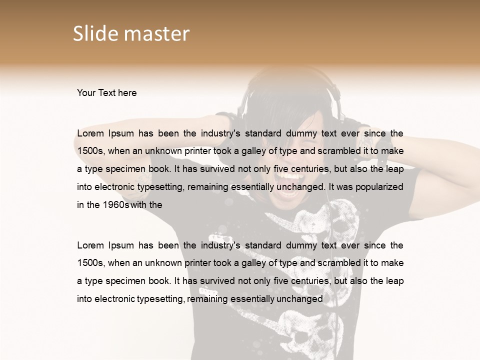 Trendy Headphones Attractive PowerPoint Template