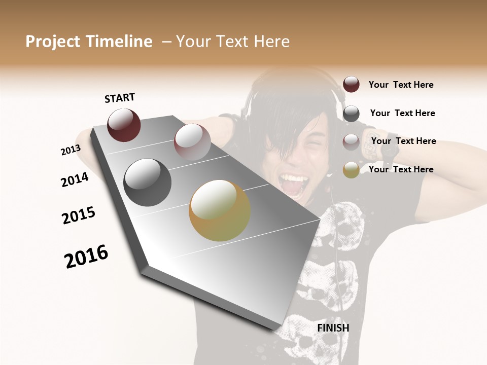 Trendy Headphones Attractive PowerPoint Template