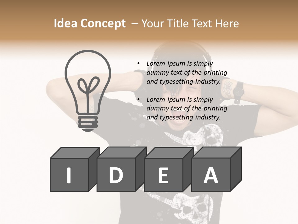 Trendy Headphones Attractive PowerPoint Template