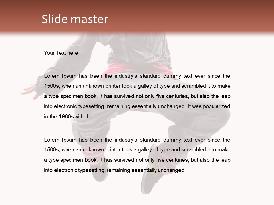 Performance Mid Air Woman PowerPoint Template