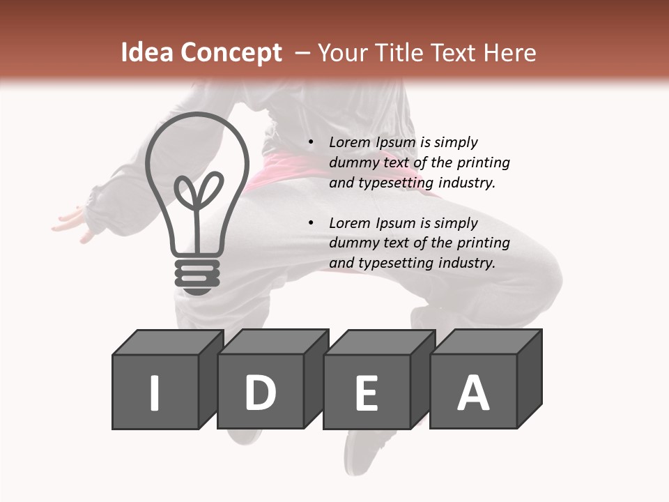 Performance Mid Air Woman PowerPoint Template