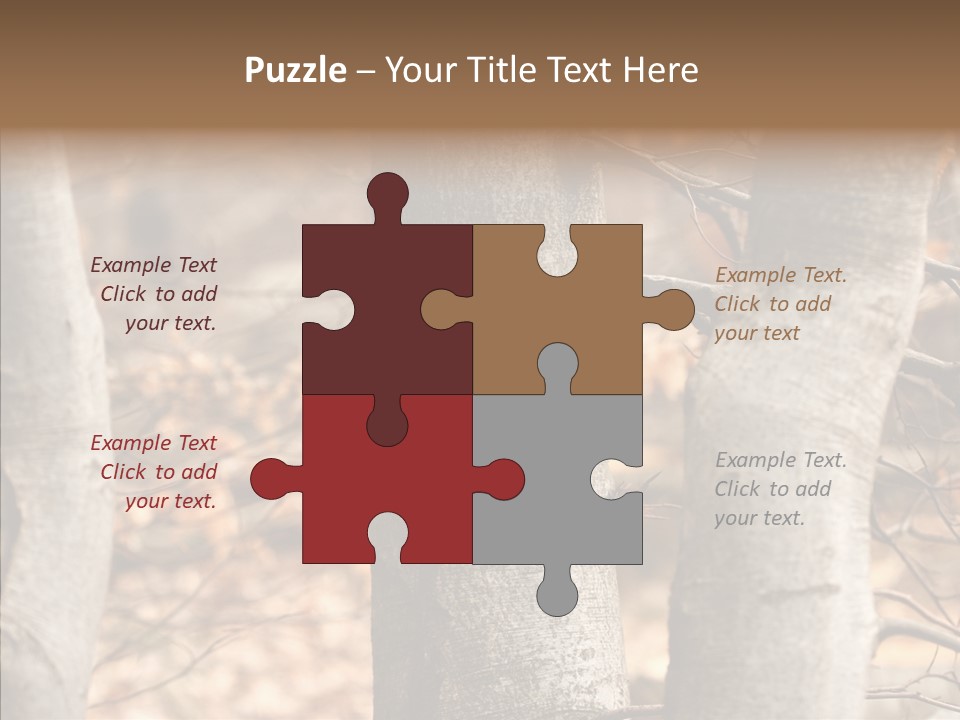 Shape Tree Detail PowerPoint Template