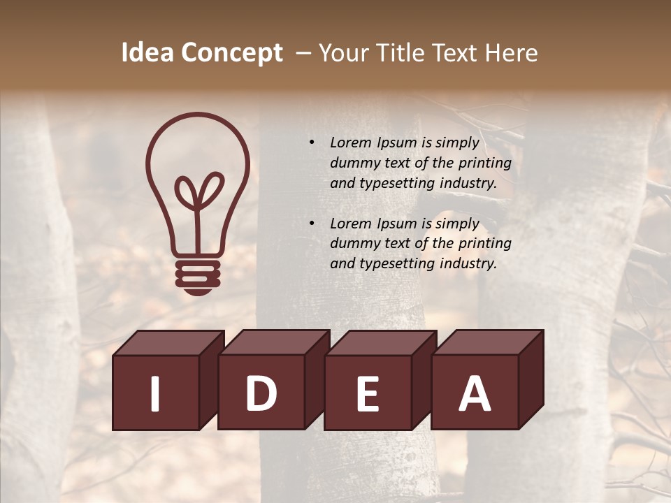 Shape Tree Detail PowerPoint Template