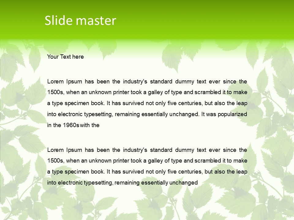 Decoration Branch Green PowerPoint Template