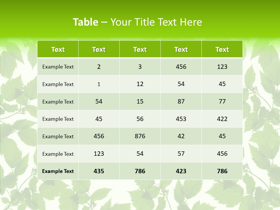 Decoration Branch Green PowerPoint Template
