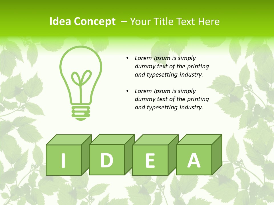Decoration Branch Green PowerPoint Template