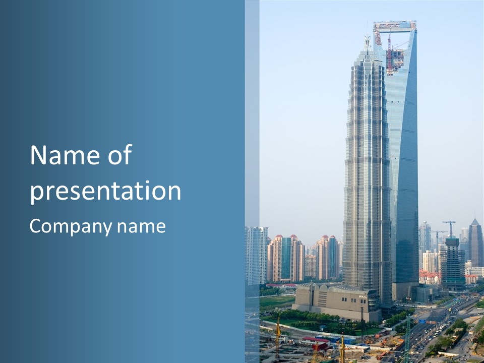 Office Chinese Skyscraper PowerPoint Template