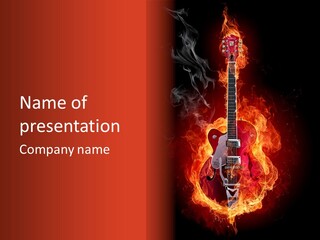 Guitar Sound Flame PowerPoint Template