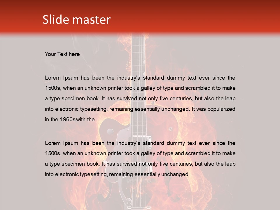 Guitar Sound Flame PowerPoint Template