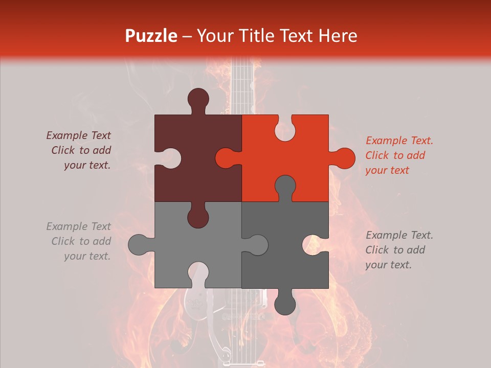 Guitar Sound Flame PowerPoint Template