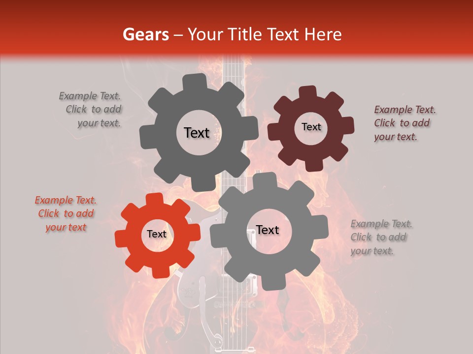 Guitar Sound Flame PowerPoint Template