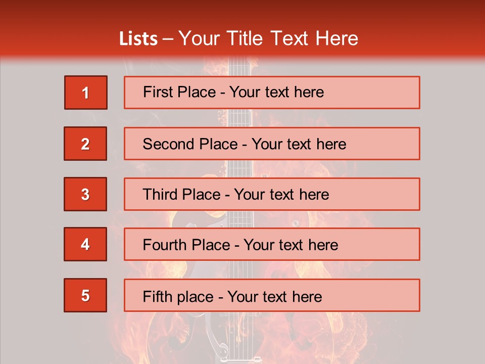 Guitar Sound Flame PowerPoint Template