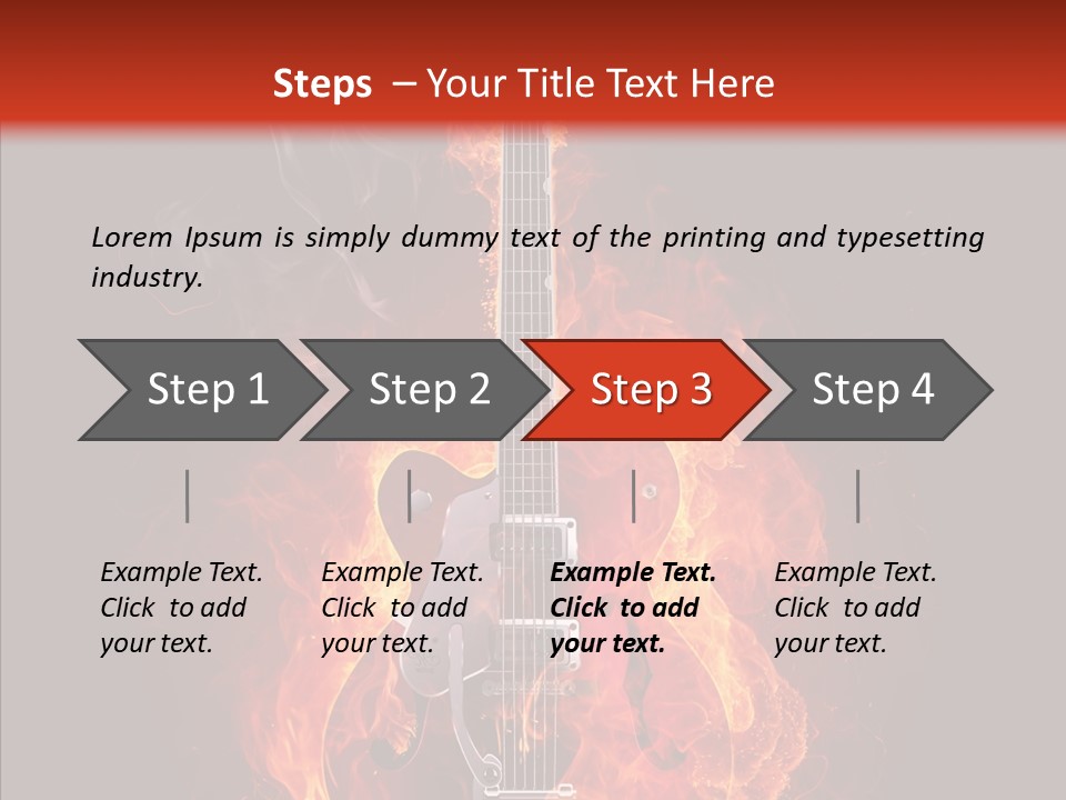 Guitar Sound Flame PowerPoint Template