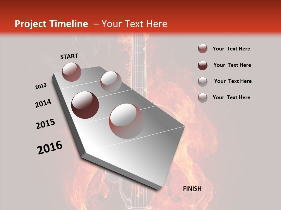 Guitar Sound Flame PowerPoint Template