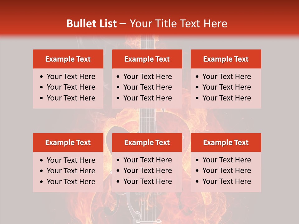 Guitar Sound Flame PowerPoint Template