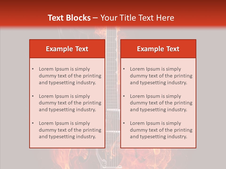 Guitar Sound Flame PowerPoint Template